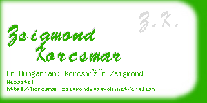 zsigmond korcsmar business card